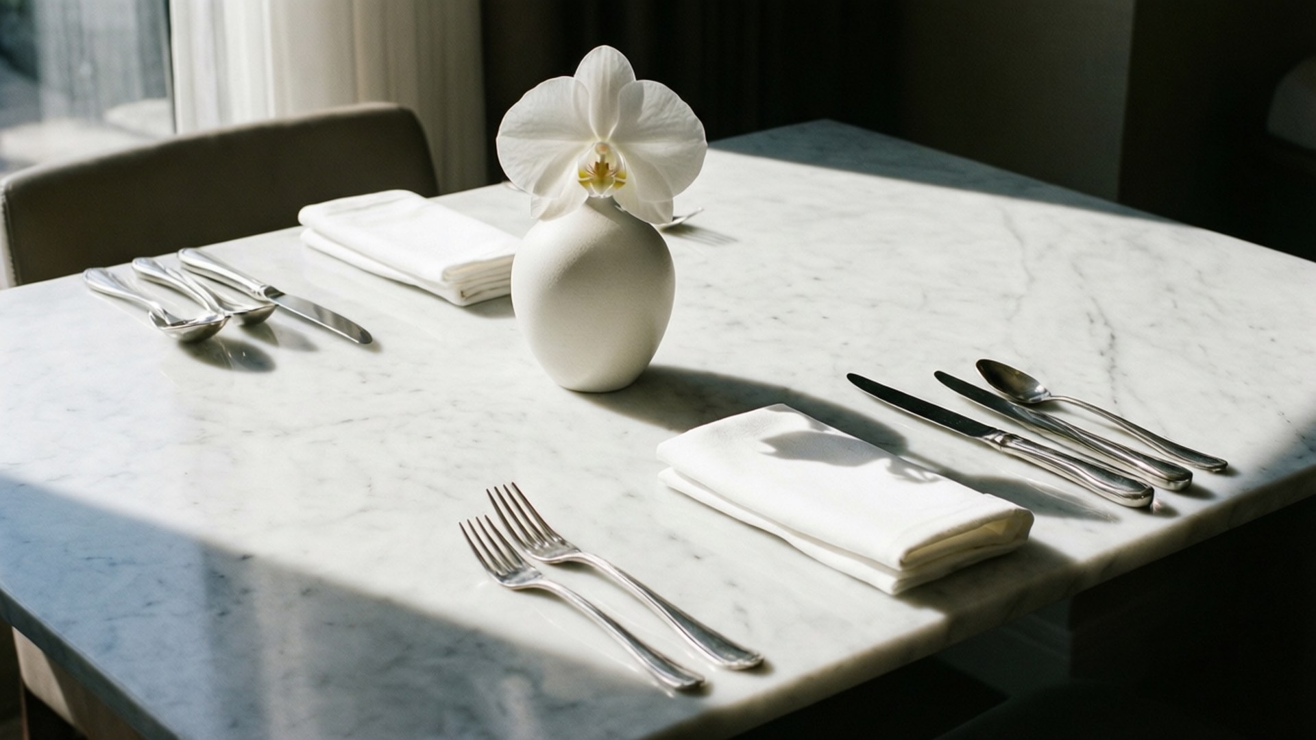 Elegant marmorbordsdukning Bakgrundsbilder