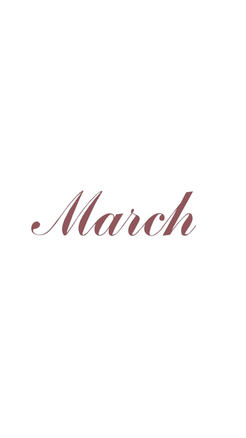 Elegant March Script Background Wallpaper