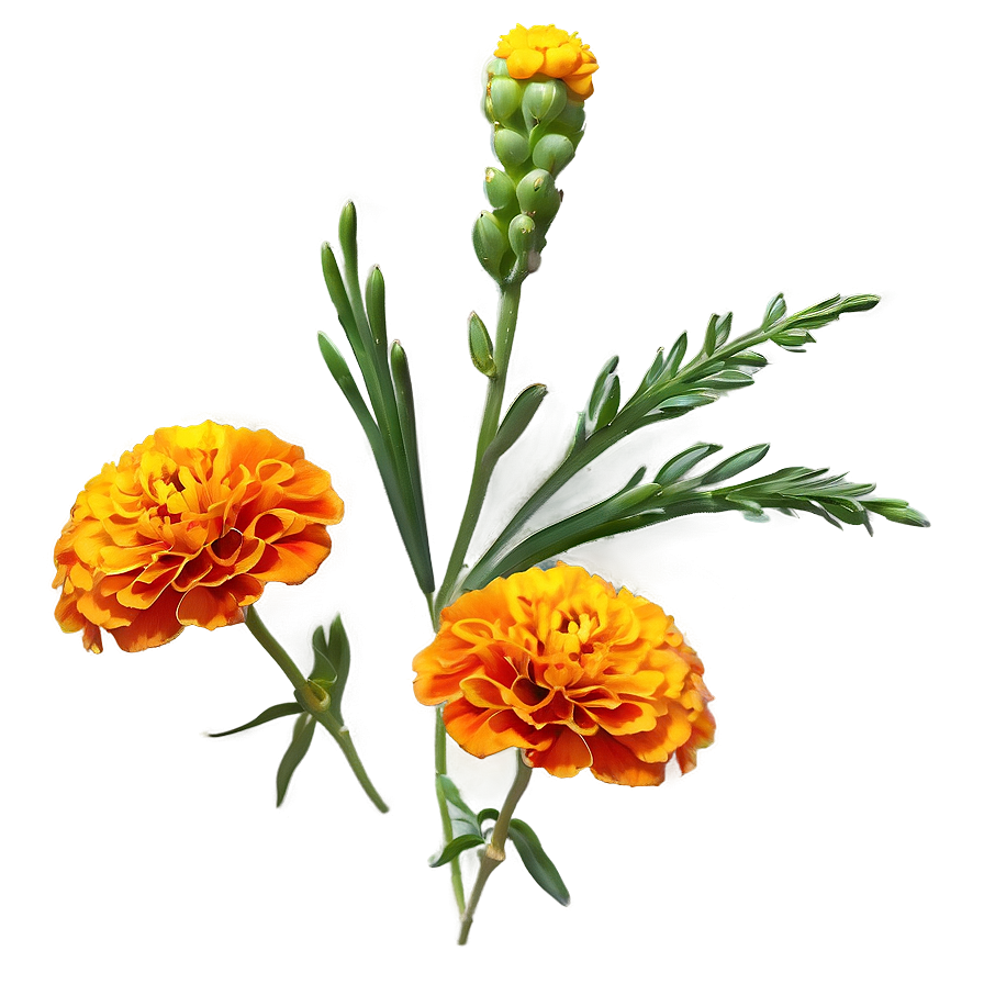 Elegant Marigolds Composition Png Rkv PNG