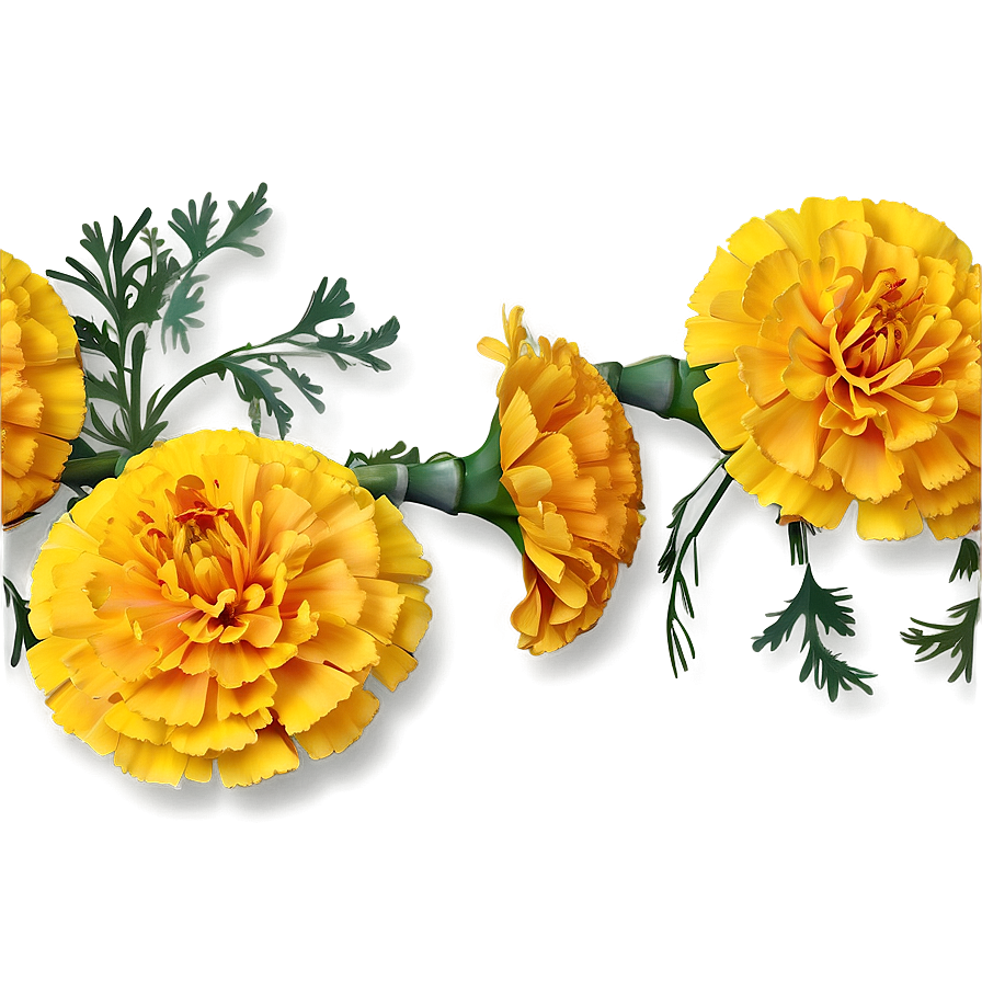 Elegant Marigolds Composition Png Vht PNG