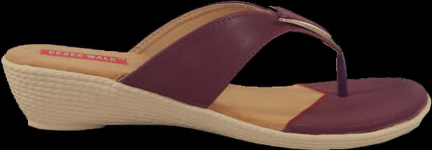 Elegant Maroon Wedge Sandal PNG