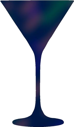 Elegant Martini Glass Silhouette PNG