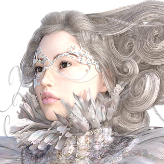 Elegant Masquerade Portrait PNG