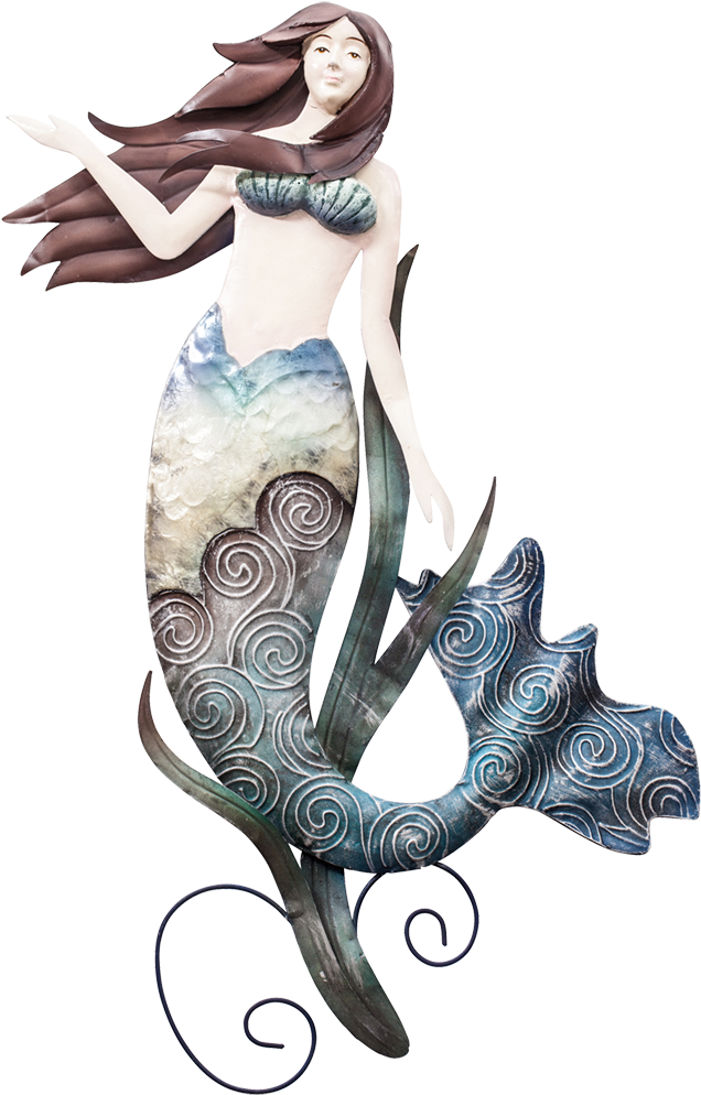 Elegant Mermaid Metal Wall Art PNG