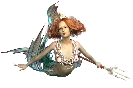 Elegant Mermaid Queen PNG
