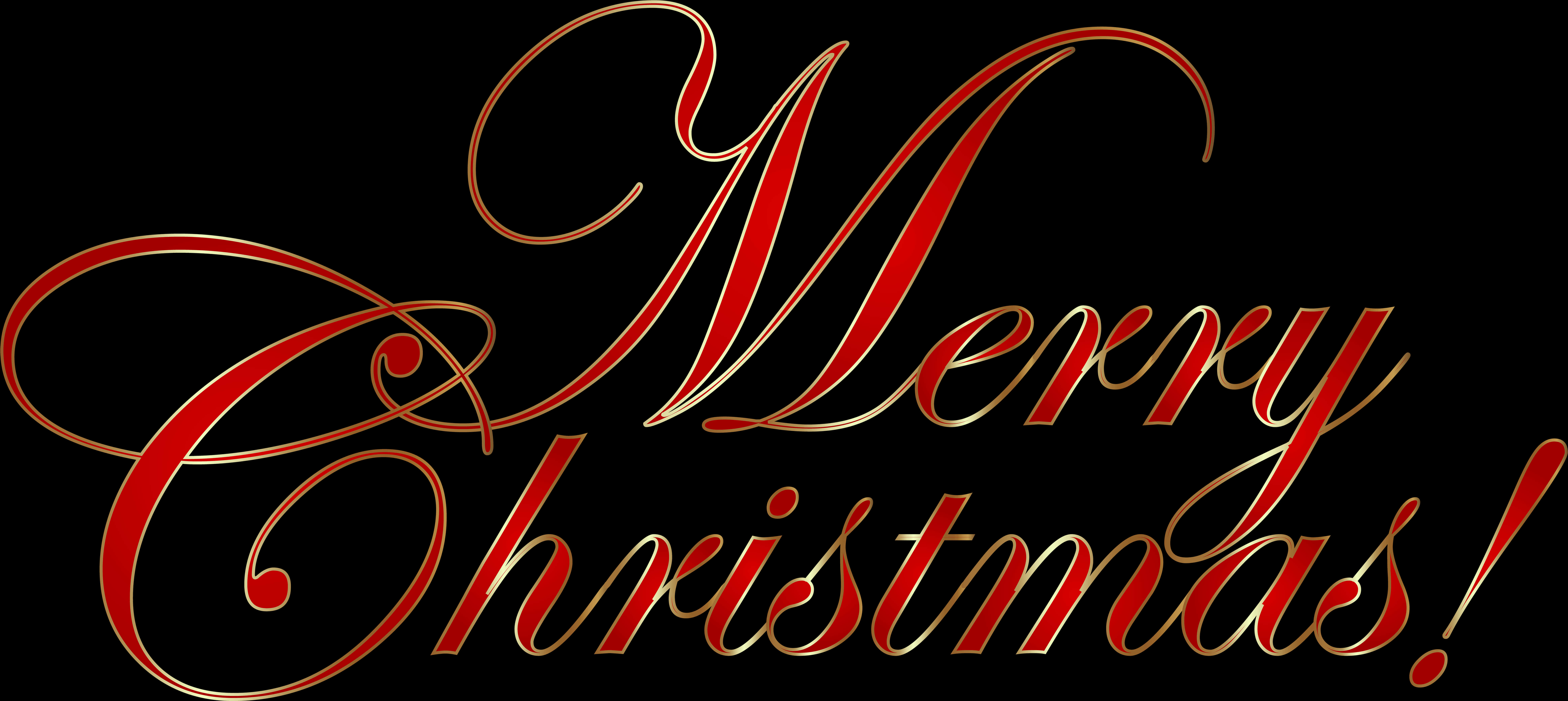 Elegant Merry Christmas Calligraphy PNG