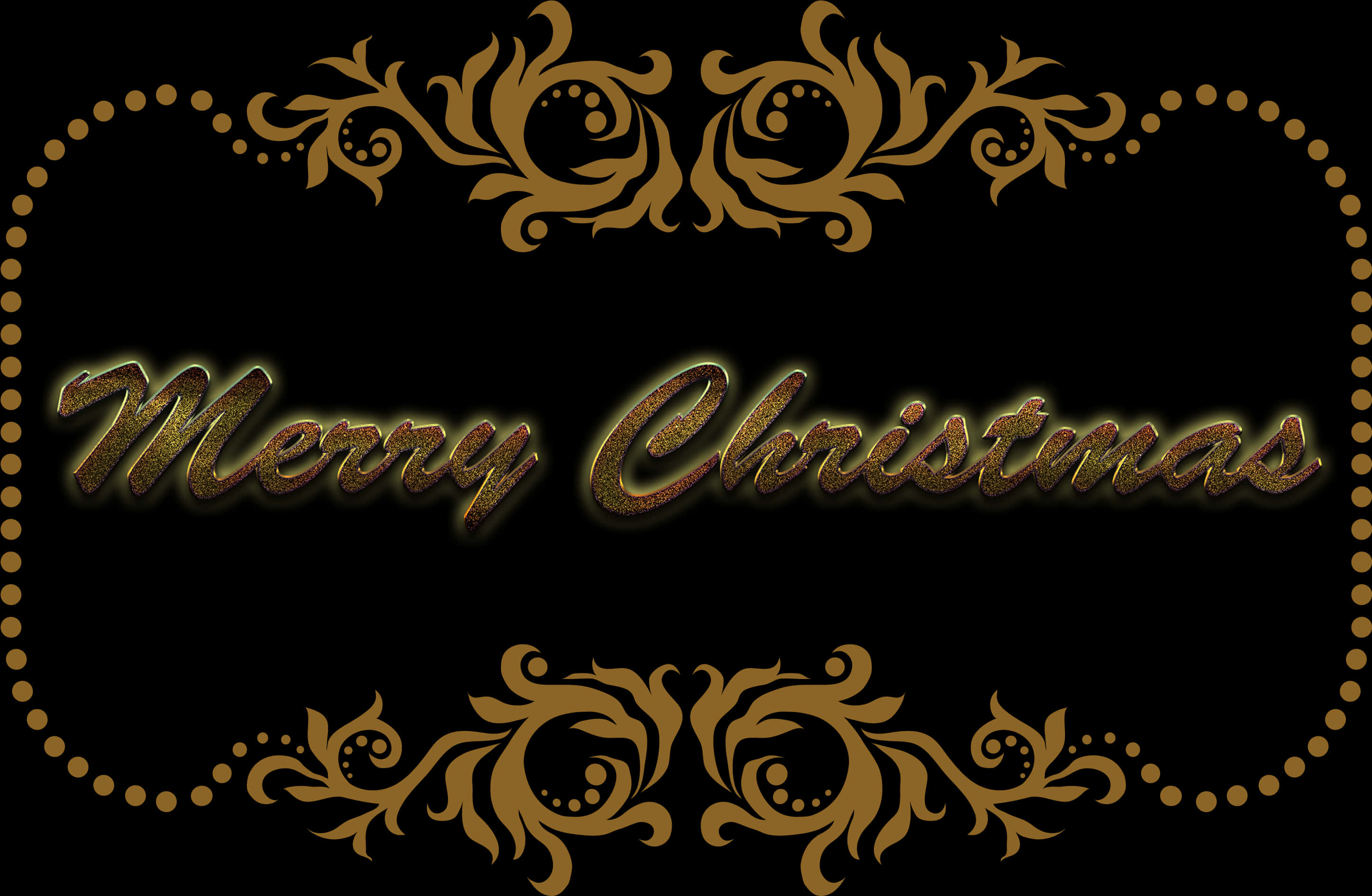 Elegant Merry Christmas Greeting PNG