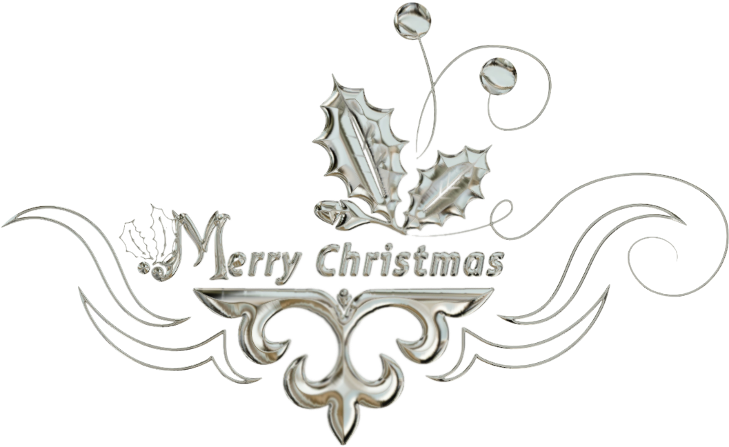 Elegant Merry Christmas Text Design PNG