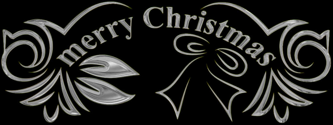 Elegant Merry Christmas Text Design PNG