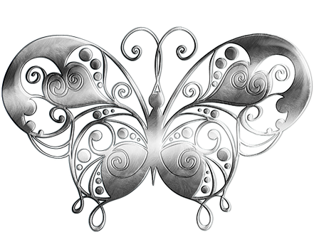 Elegant Metallic Butterfly Artwork PNG