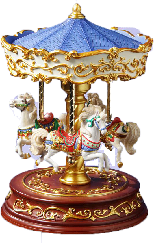 Elegant Miniature Carousel Model PNG