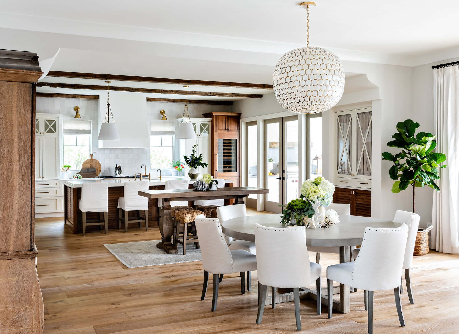 Elegante Moderne Keuken Eetkamer Interieur Achtergrond