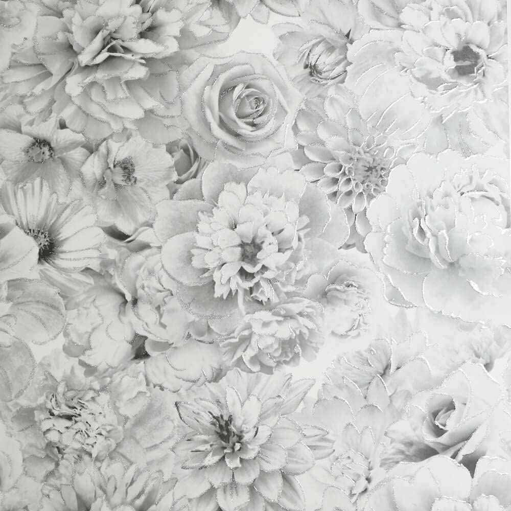 Elegant Monochrome Blossom Wallpaper