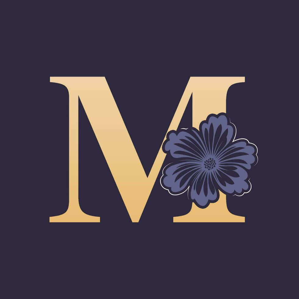 Elegant Monogram Floral Design Wallpaper