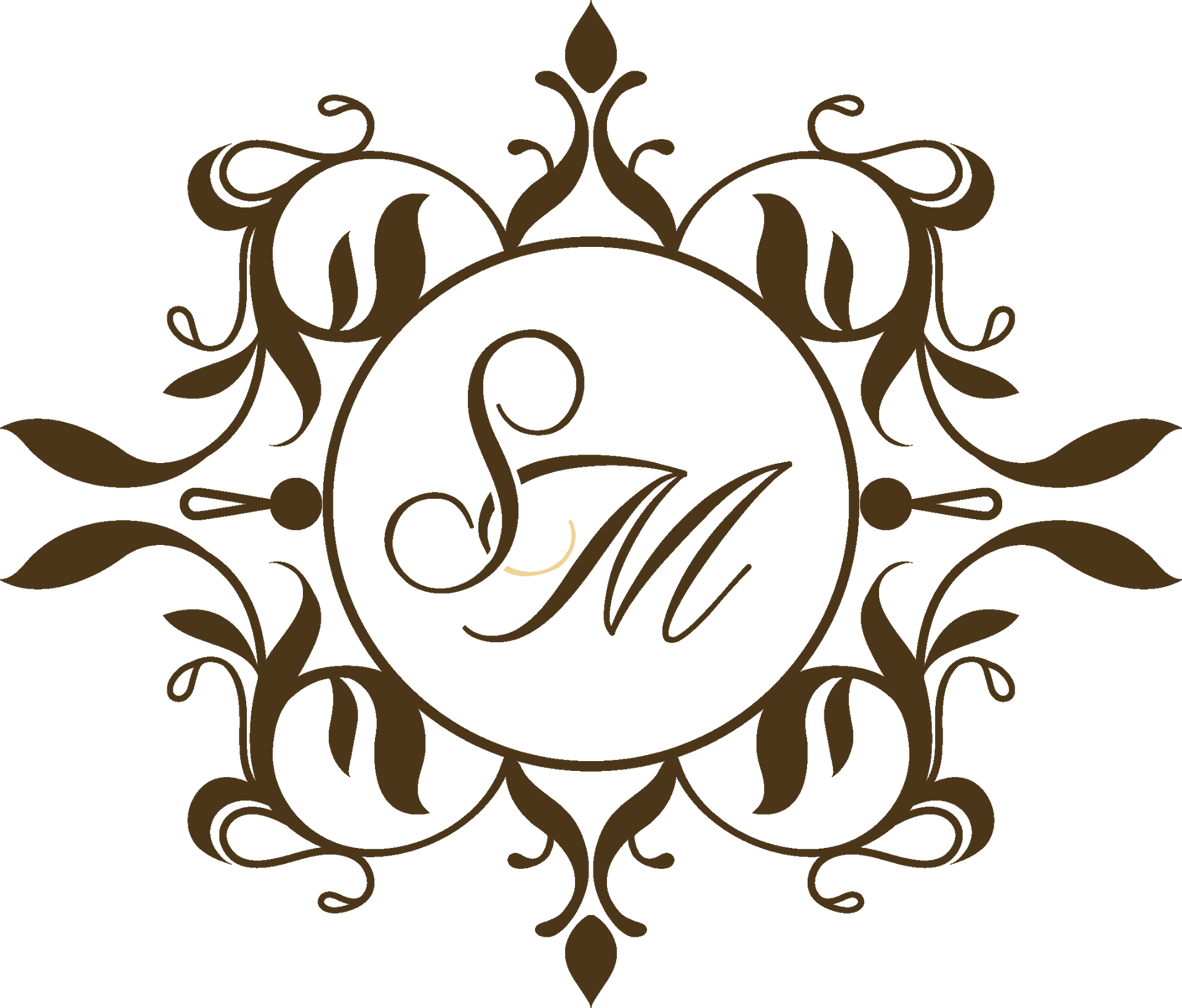 Elegant Monogram Wedding Logo PNG