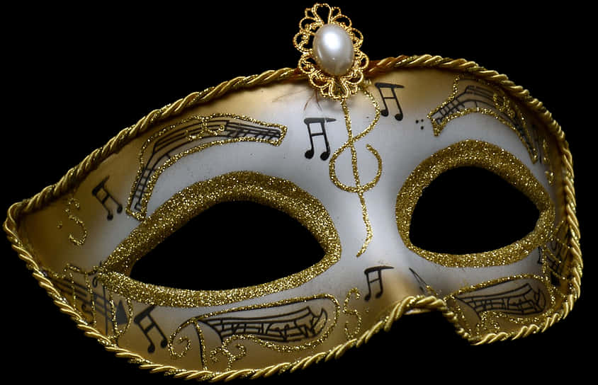 Elegant Musical Venetian Mask PNG