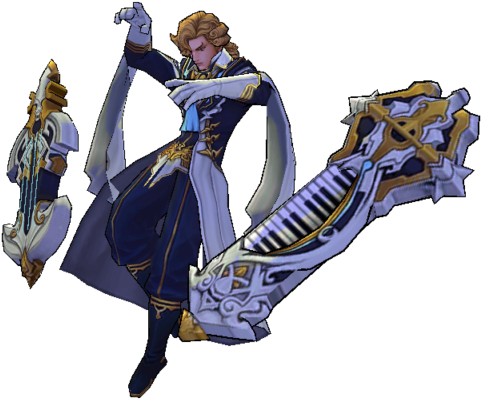 Elegant Musical Warrior Character PNG