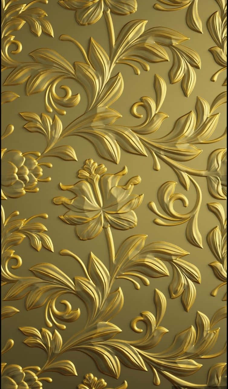Elegant Guld Blade Mønster Wallpaper