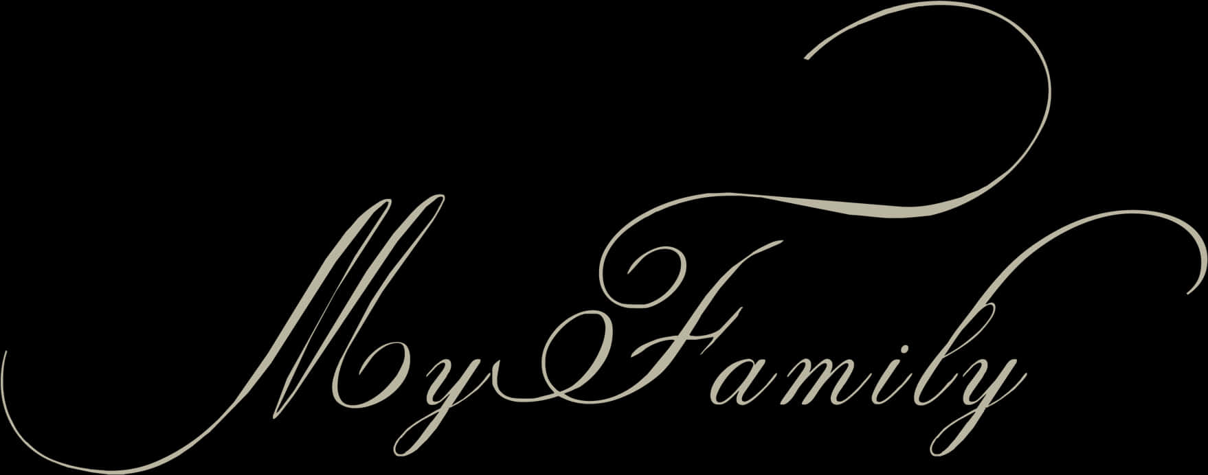 Elegant My Family Script PNG