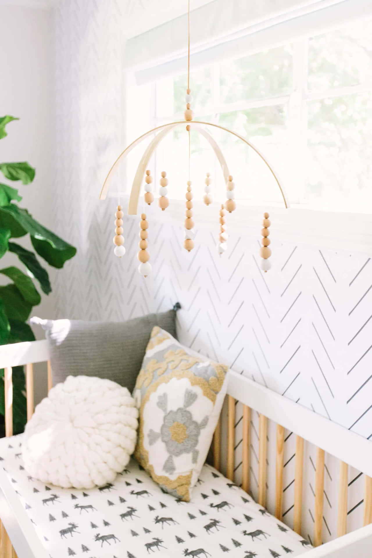 Elegant Nursery Herringbone Wallpaper Wallpaper