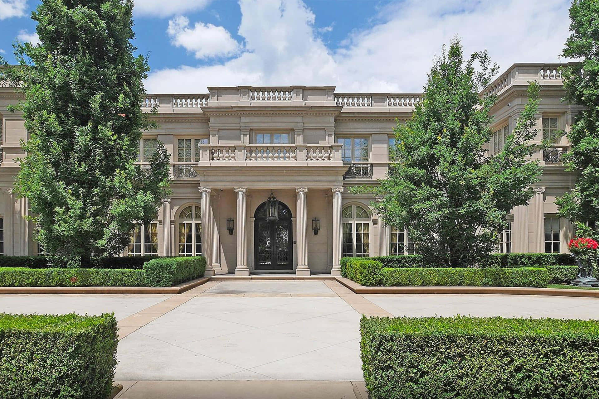 Elegante Gevel Van Een Oakville Landhuis Achtergrond