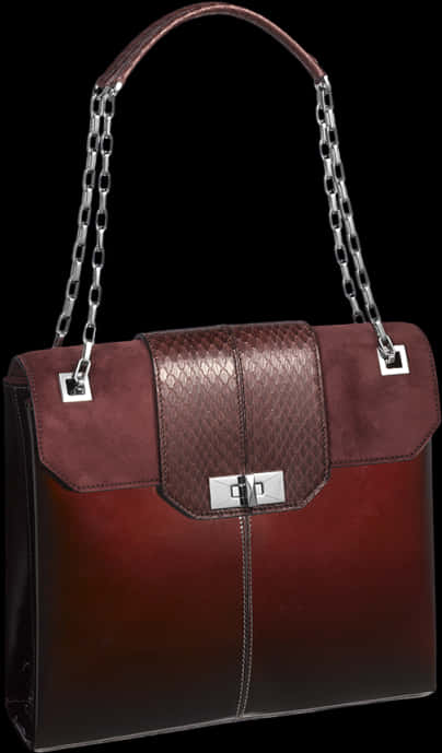 Elegant Ombre Leather Handbag PNG