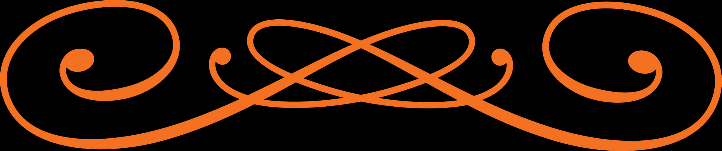 Elegant Orange Decorative Line PNG