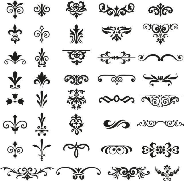 Elegant Ornament Vector Collection PNG