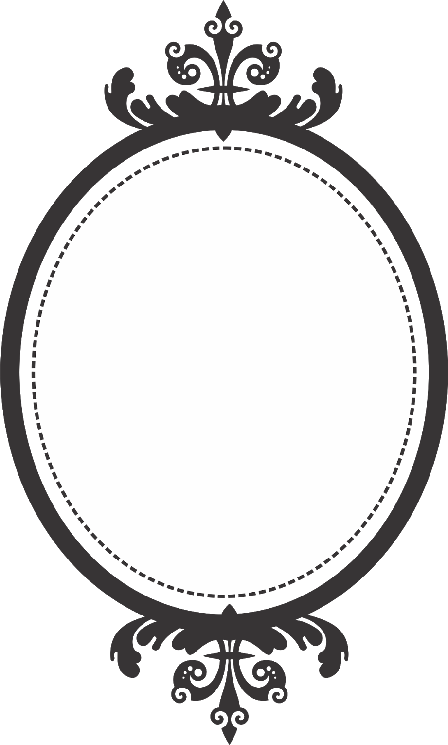 Elegant Oval Frame Design PNG