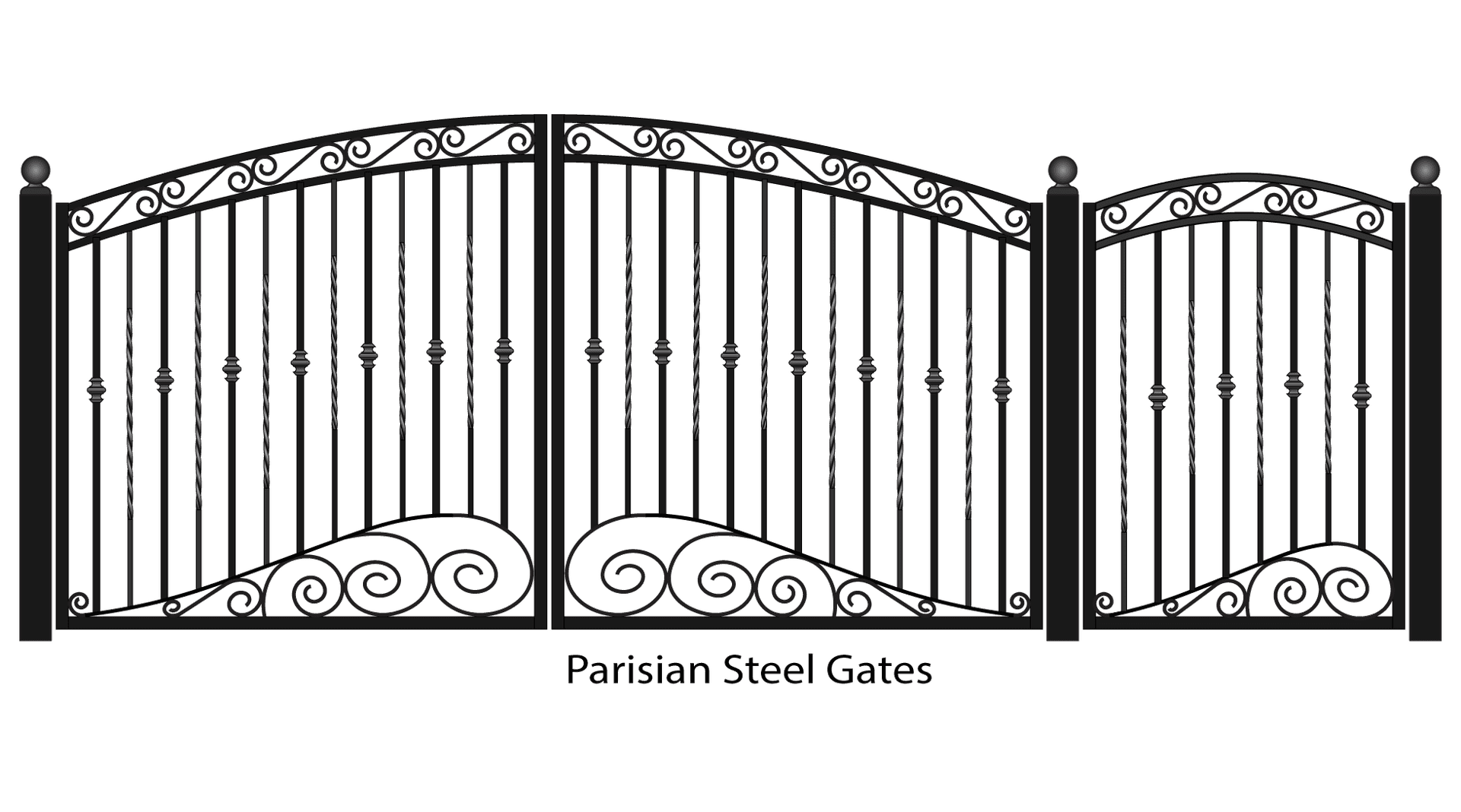 Elegant Parisian Steel Gates PNG
