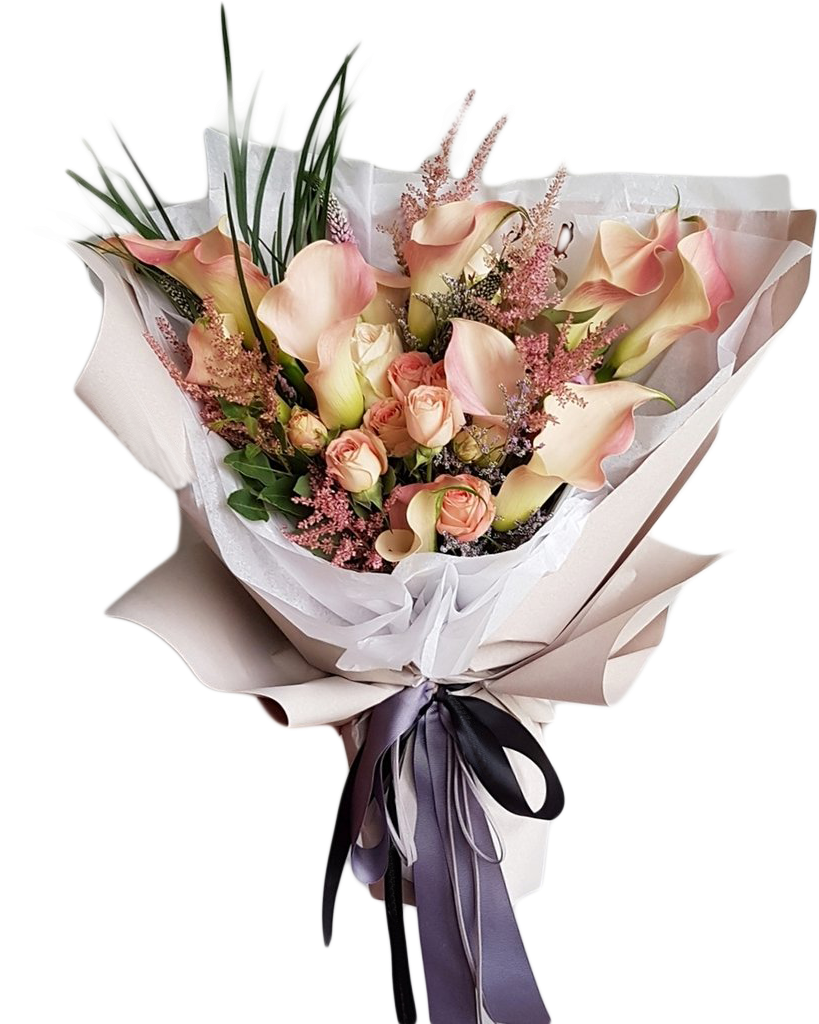 Elegant Pastel Flower Bouquet PNG