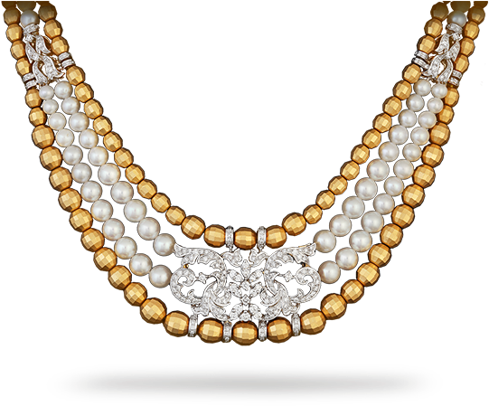 Elegant Pearland Gold Mangalsutra Design PNG