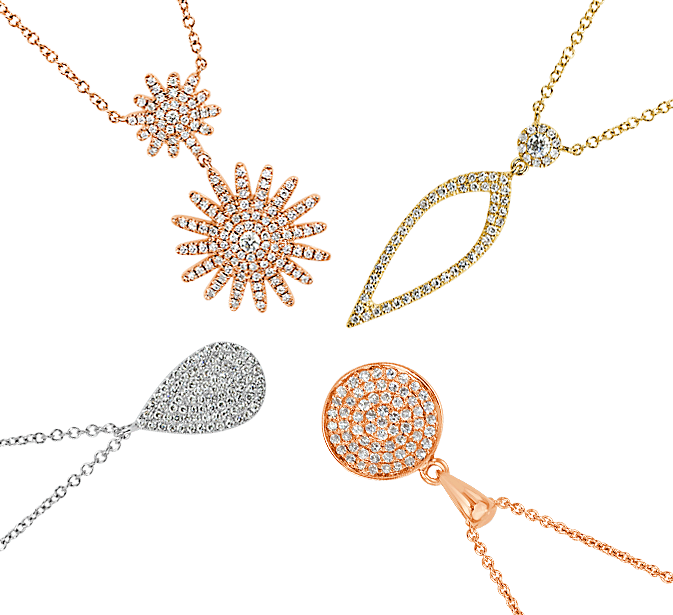 Elegant Pendant Necklaces Collection PNG
