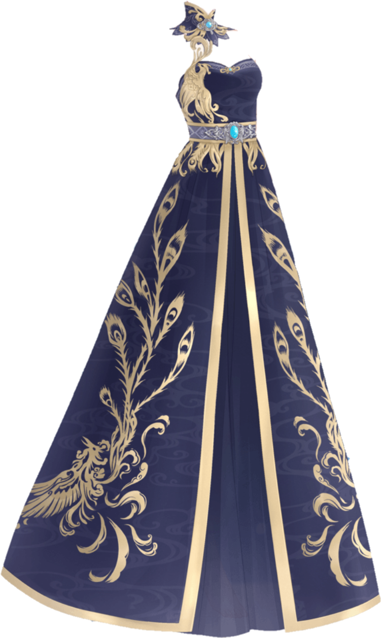 Elegant Phoenix Gown Design PNG