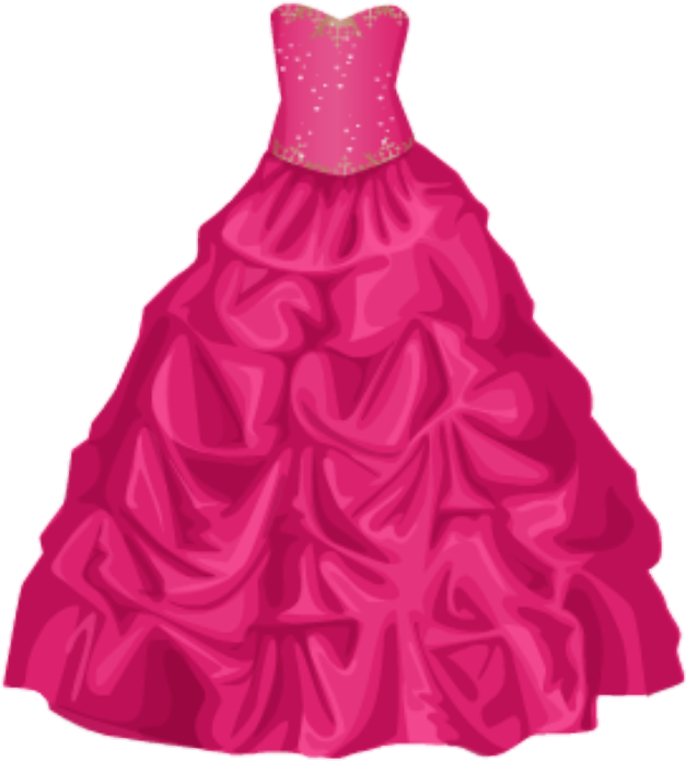 Elegant Pink Ball Gown Illustration PNG