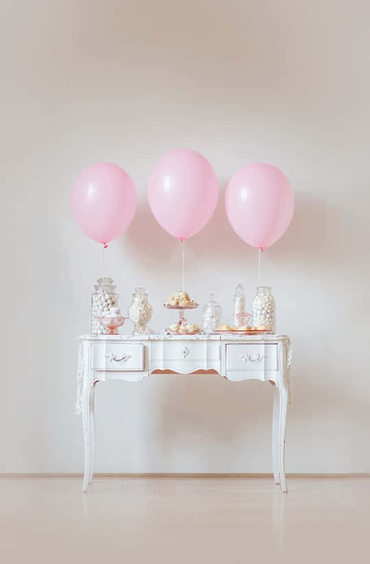 Elegante Roze Verjaardagsfeest Setup Achtergrond