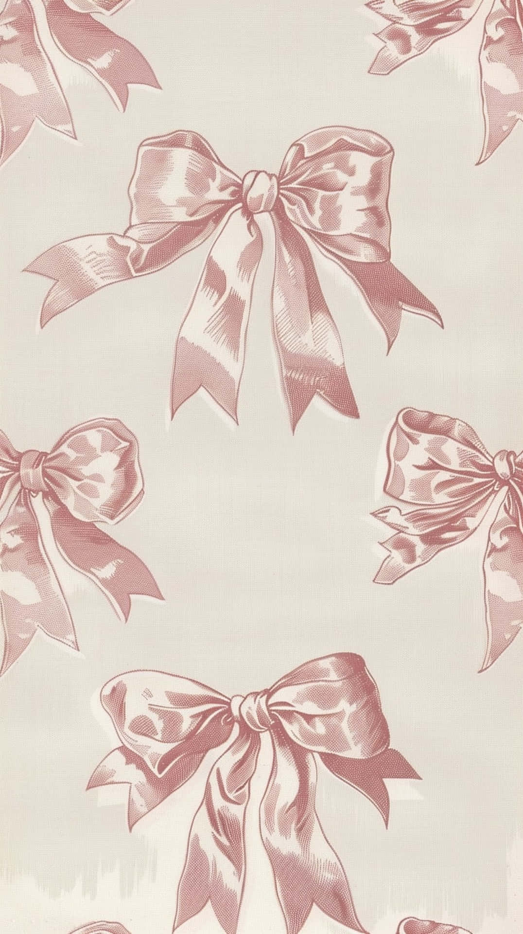 Elegant Pink Bow Pattern Wallpaper