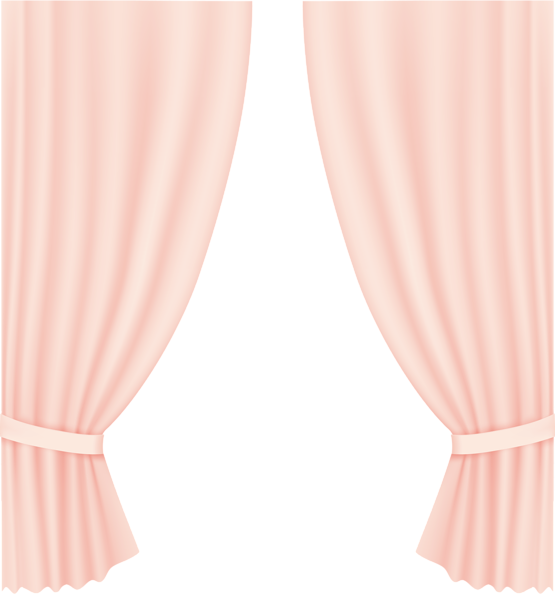 Elegant Pink Curtains Vector PNG