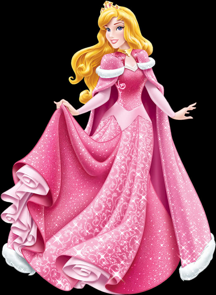 Elegant Pink Disney Princess PNG