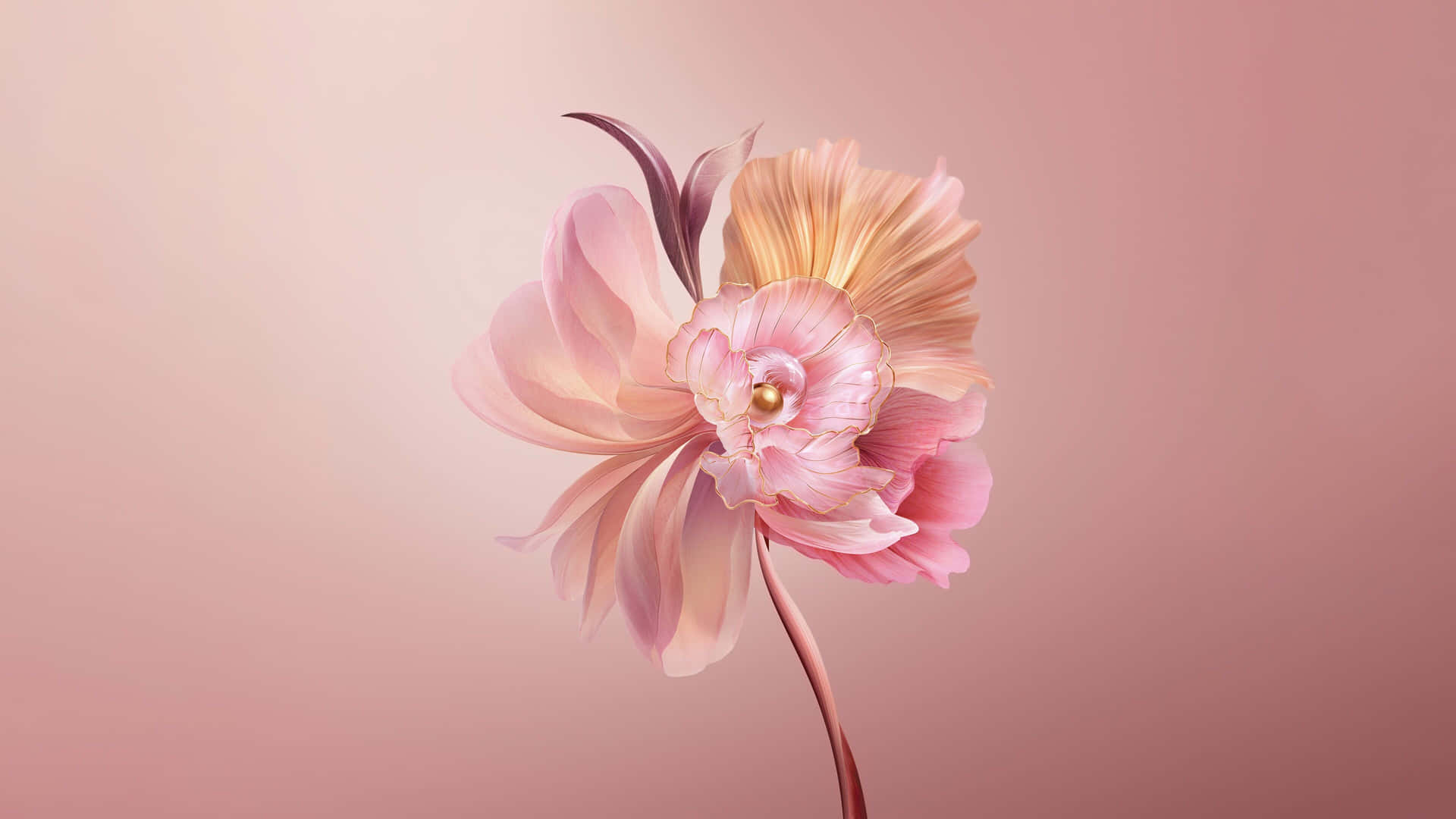 Elegant Pink Flower Artwork Wallpaper