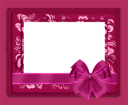 Elegant Pink Framewith Bow.jpg PNG