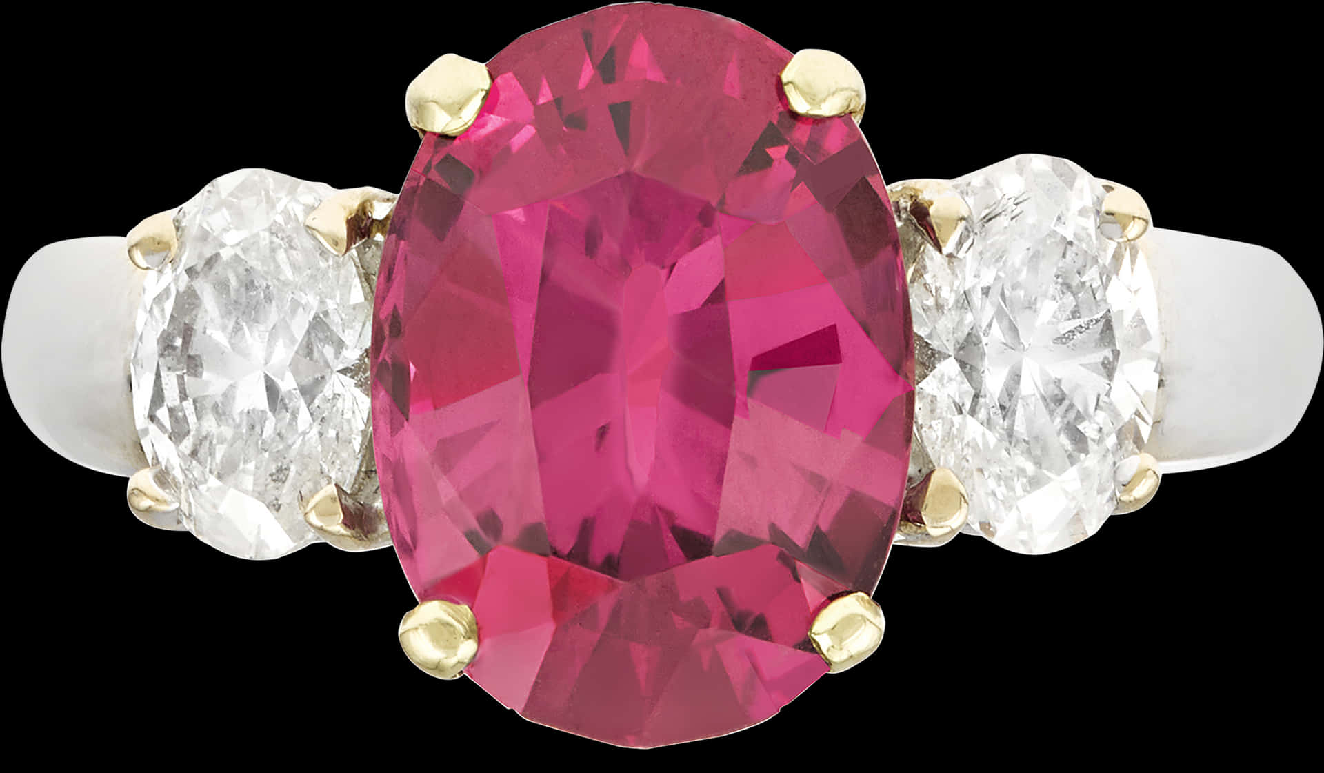 Elegant Pink Gemstone Ringwith Diamonds PNG