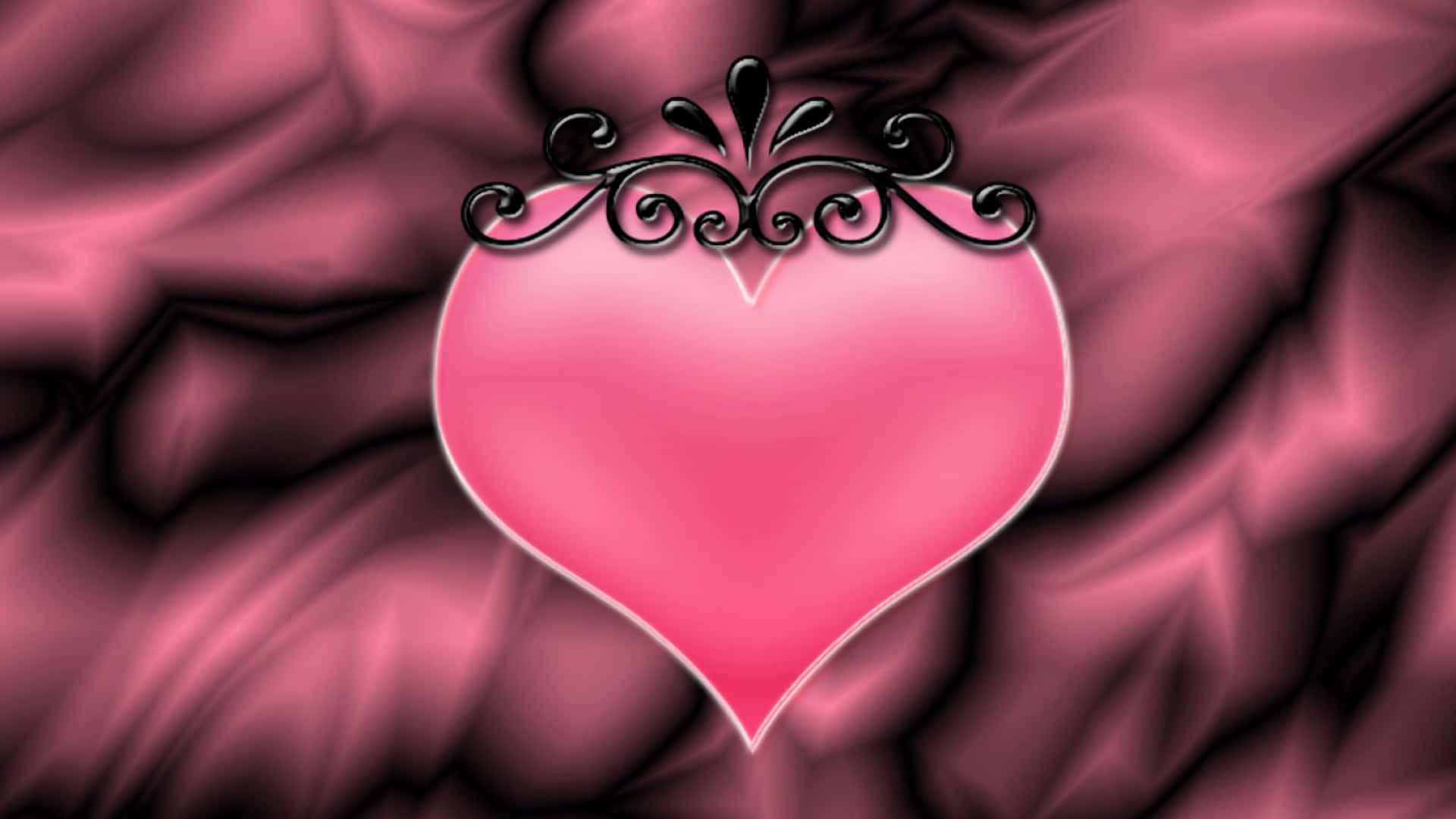 Elegant_ Pink_ Heart_ Design Wallpaper