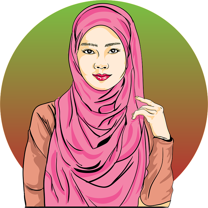 Elegant Pink Hijab Portrait PNG