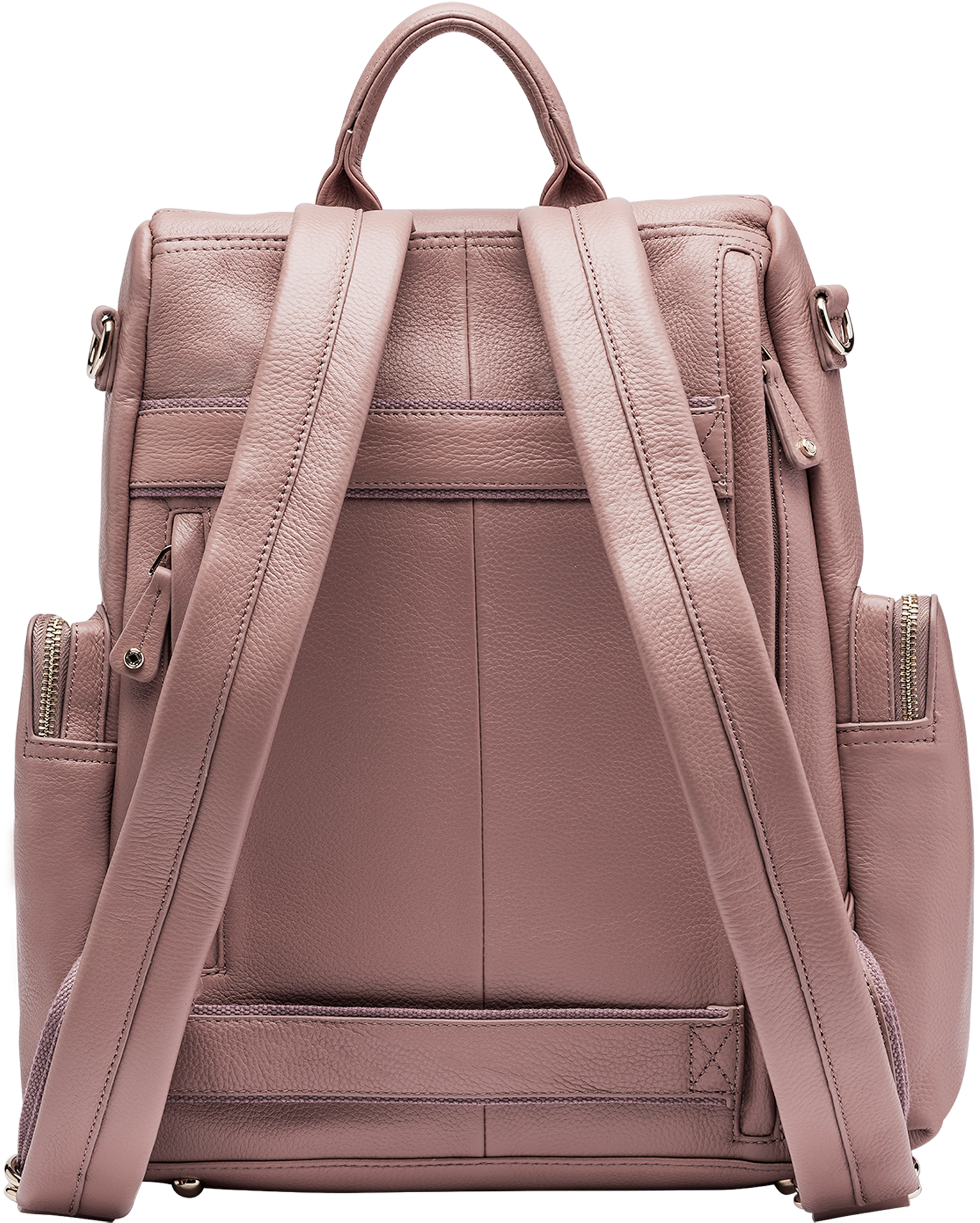 Elegant Pink Leather Backpack PNG