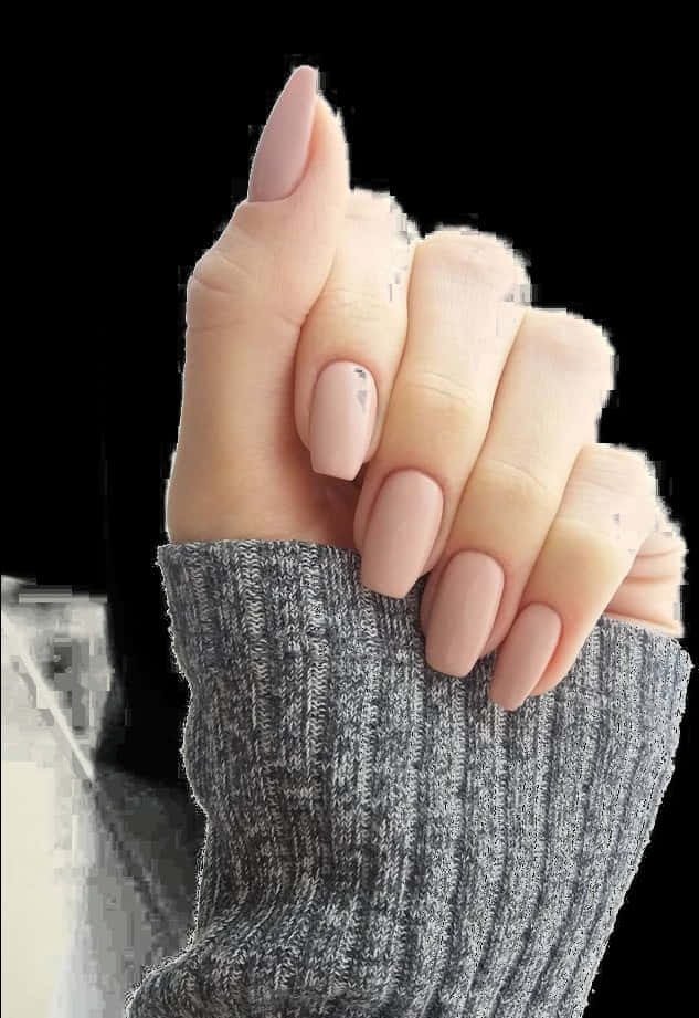 Elegant Pink Nailswith Accent Art PNG