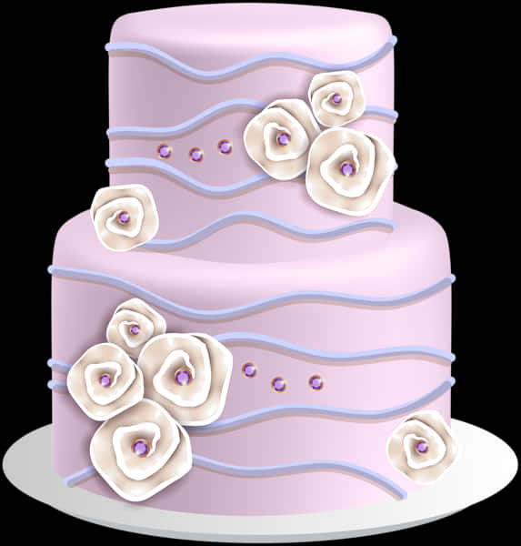 Elegant Pink Rose Cake PNG