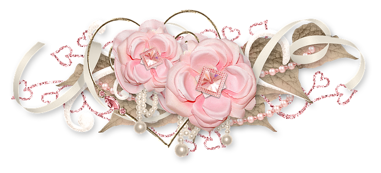 Elegant Pink Rose Decoration PNG