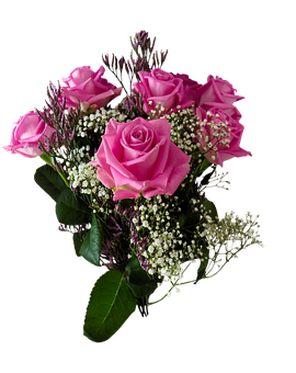 Elegant Pink Roses Bouquet PNG