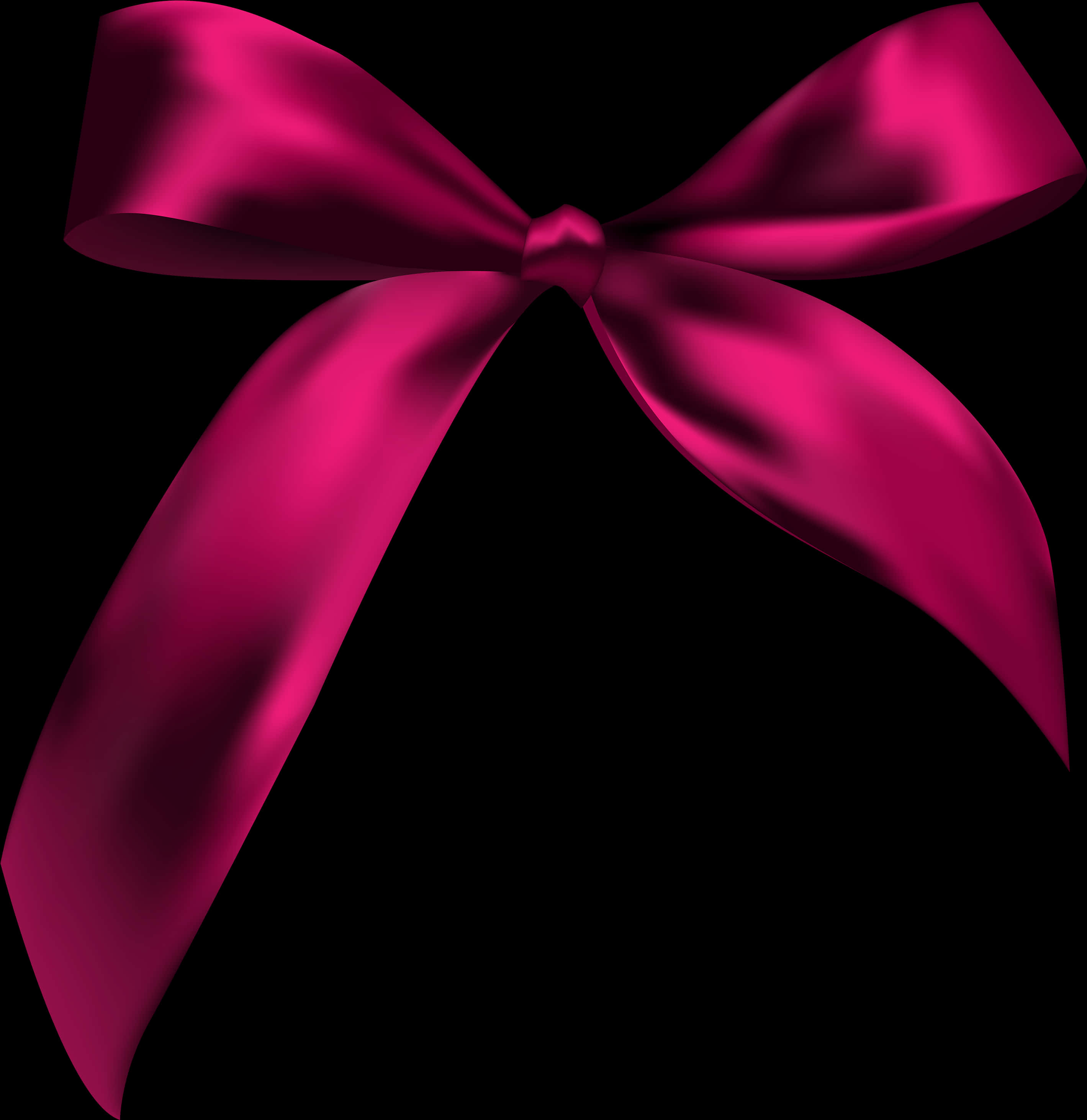 Elegant Pink Satin Bow PNG